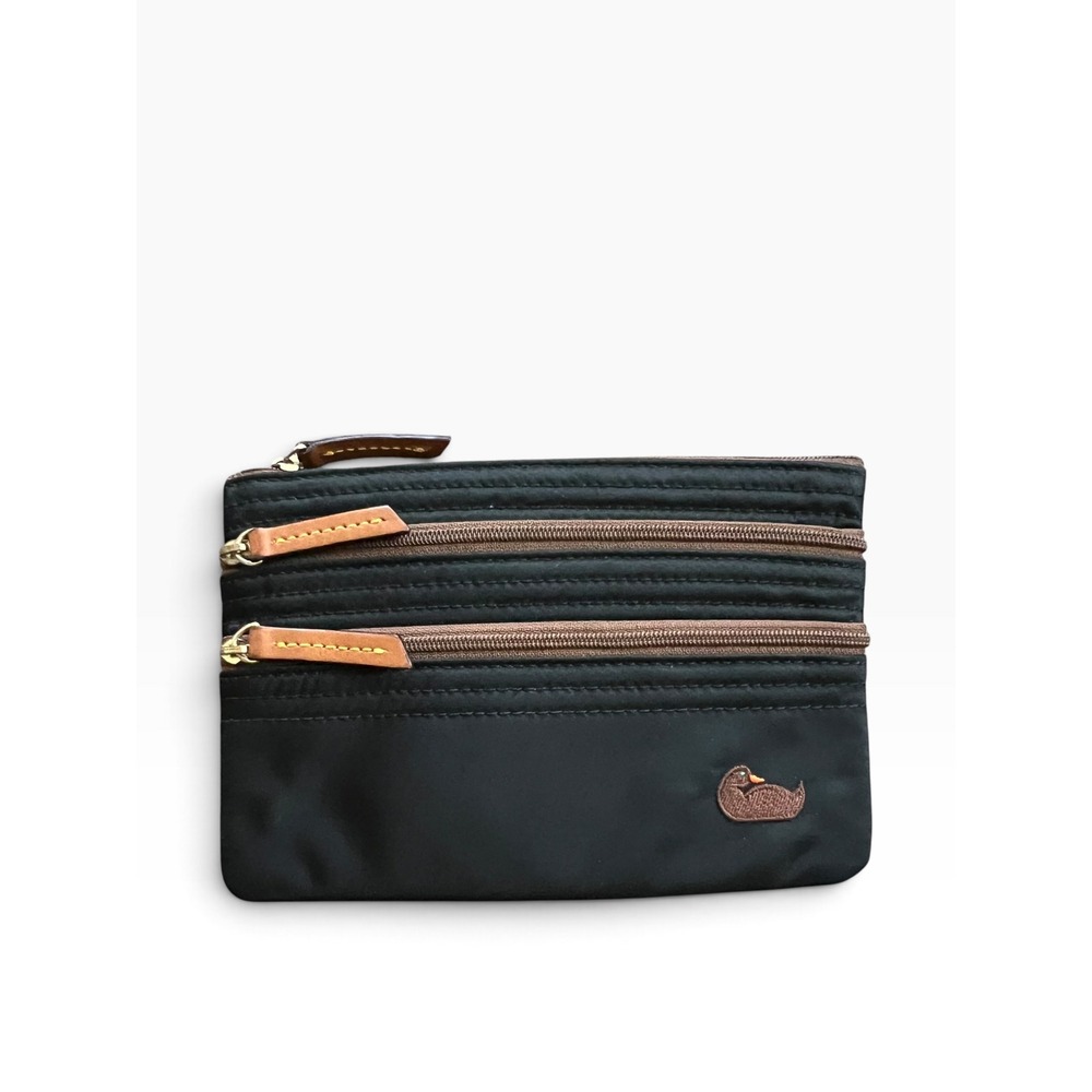 Dooney & Bourke Black Nylon North South Triple Zip Crossbody Bag